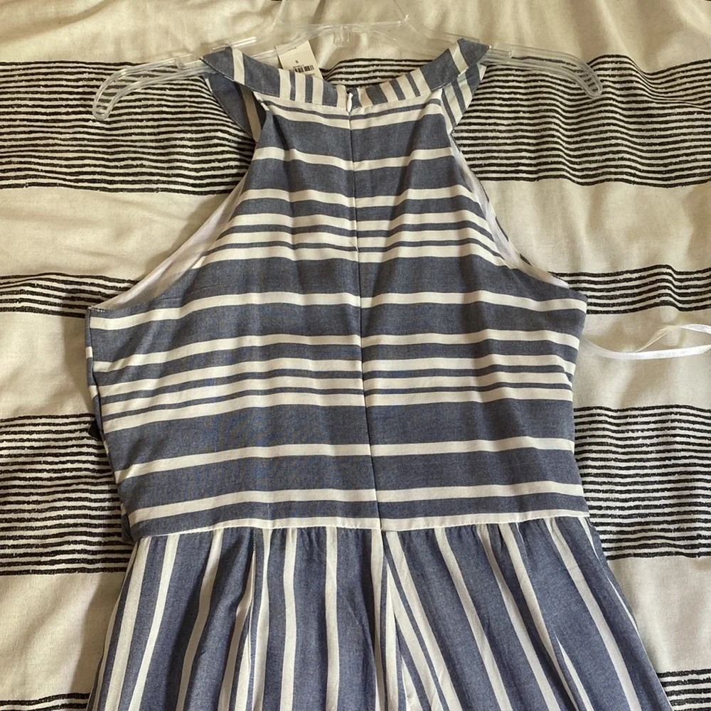 NWT Express Blue and White Striped Jumpsuit - Picture 6 of 6